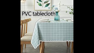 100% Waterproof PVC Table Cloth, Oil-Proof Spill-Proof Vinyl Rectangle Tablecloth