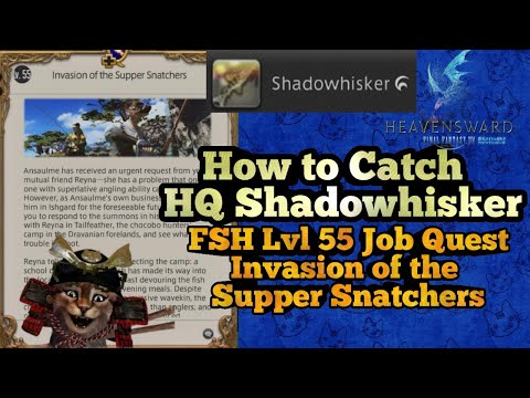 FFXIV How to Catch HQ Shadowhisker lvl 55 FSH Job Quest Invasion of the Supper Snatchers
