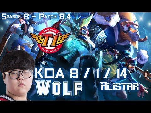 SKT T1 Wolf ALISTAR vs RAKAN Supp - Patch 8.4 KR Ranked