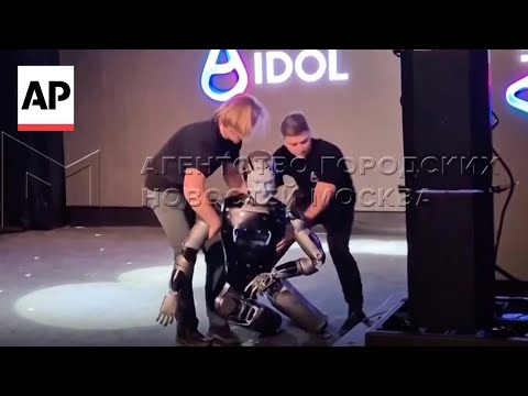 Russian humanoid robot collapses face first during showcase
