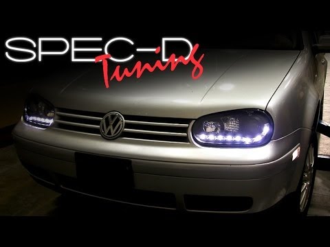 SPECDTUNING Installation Video: Volkswagen GOLF 99-05 R8 STYLE Projector Headlights
