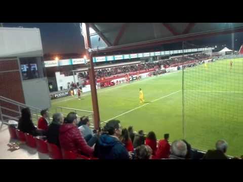 Mirandés-Alcorcón. Gol de Urko Vera. 1-0.