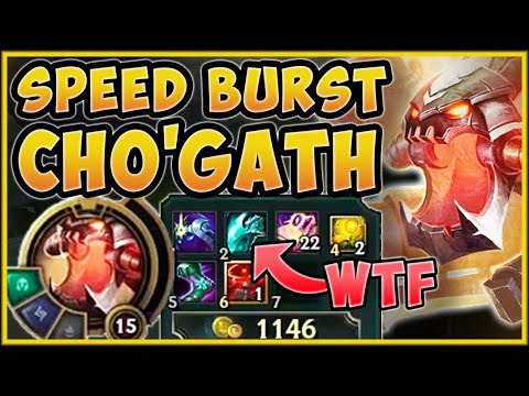 *THE FLASH* SPEED BURST CHO'GATH! ALMOST ONE SHOT WITH Q THEN GET SUPER SPEED FOR FREE FEAST TOO OP!