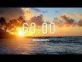 One Hour Timer Beautiful Ocean Sunset (Relaxing and Calm Music)