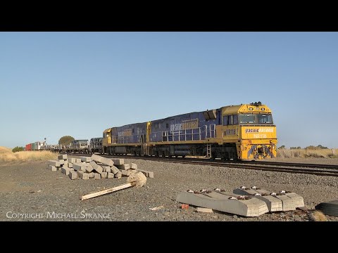 1MP2 Pacific National Freight Train With Containers & Steel Wagons (3/3/2024) - PoathTV Railways