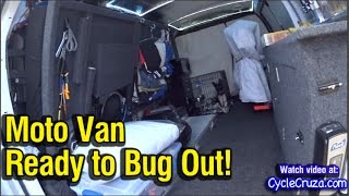 Motorcycle Camper Van Loaded and Ready To Bug Out!