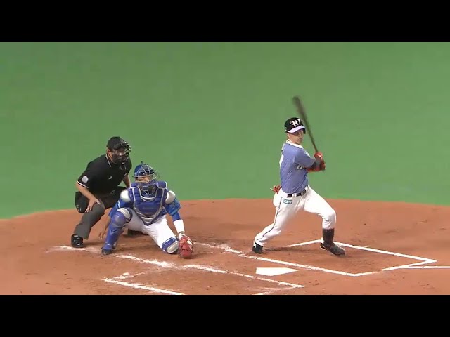 【1回裏】積極初球打ち!! ファイターズ・岡 一塁線破る先制タイムリー 2015/6/12 F-DB