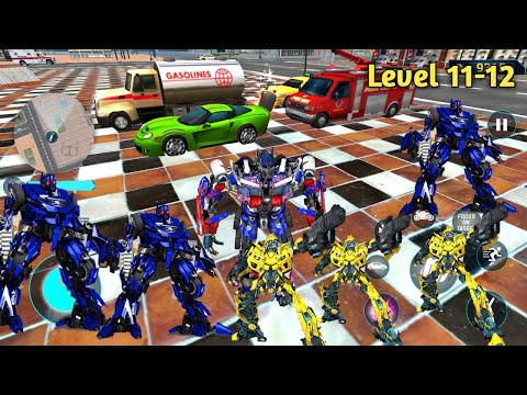 Optimus Prime Multiple Transformation Jet  Robot Car Games Unlocked Level 11-12  - Android Gameplay