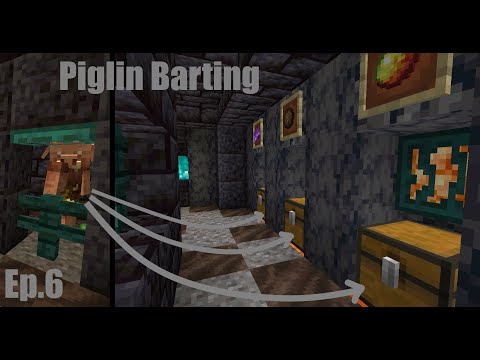 Minecraft Nether survival let's play ep.6 - Piglin Bartering / Trading