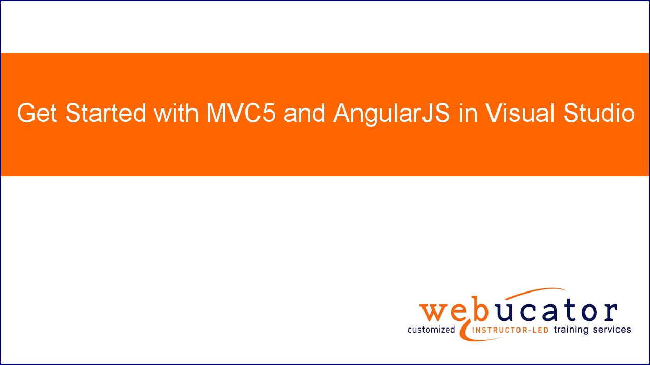 Get Started with MVC5 and AngularJS in Visual Studio