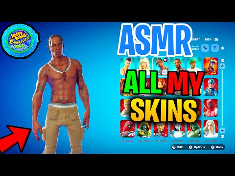 ASMR Gaming 😴 Fortnite Locker Tour 2026 ALL My Skins Gum Chewing 🎮🎧 Controller Sounds + Whispering 💤