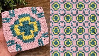 Geometric Crochet Square Pattern – Step-by-Step Tutorial