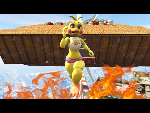 ULTIMATE ANIMATRONIC DEATHRUN! (GTA 5 Mods FNAF Funny Moments)