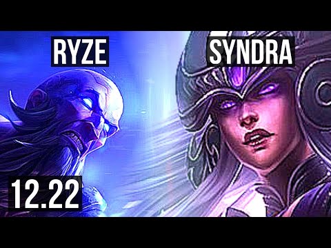 RYZE vs SYNDRA (MID) | 6/0/8, Dominating | KR Diamond | 12.22