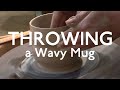 Making Porcelain Wavy Mug - Throwing on Potter's Wheel