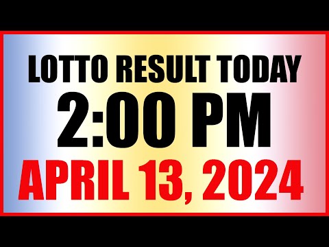 Lotto Result Today 2pm April 13, 2024 Swertres Ez2 Pcso