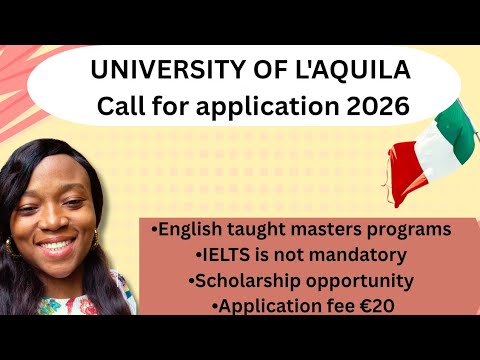University of L'aquila 🇮🇹| Call for application 2026| Study in Italy 