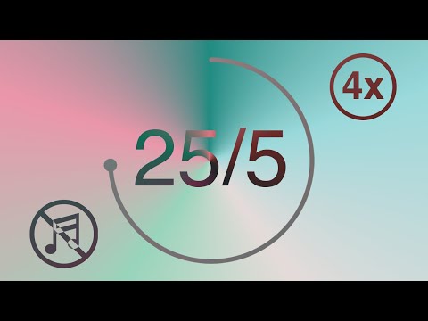 25 minute timer - Pomodoro Technique - 4 x 25 min - Study Timer / Strawberry Mint Color Wheel