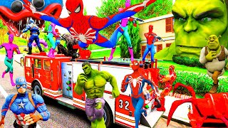 Team Avengers Racing New Crazy Cars, Hulk Giải Cứu Siêu Nhân Người Nhện, GTA Spider man | tmphuong