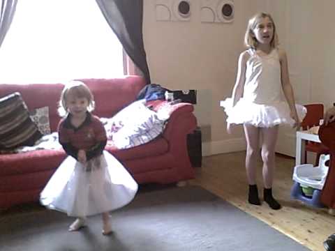 Lucas and Lauren dancing in tutu's