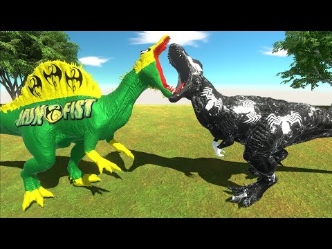 IRON FIST SPINOSAURUS FOREST DEATH RUN - Animal Revolt Battle Simulator
