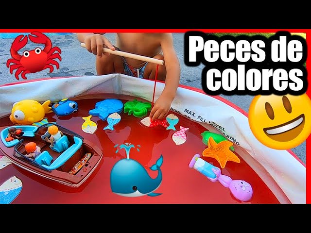 Vídeo relacionado con Uanqfegy Juguete Educativo para Acuario de bebé con luz y música, Juego de Pesca magnético con 4 Peces, 2 cañas y Red para niños