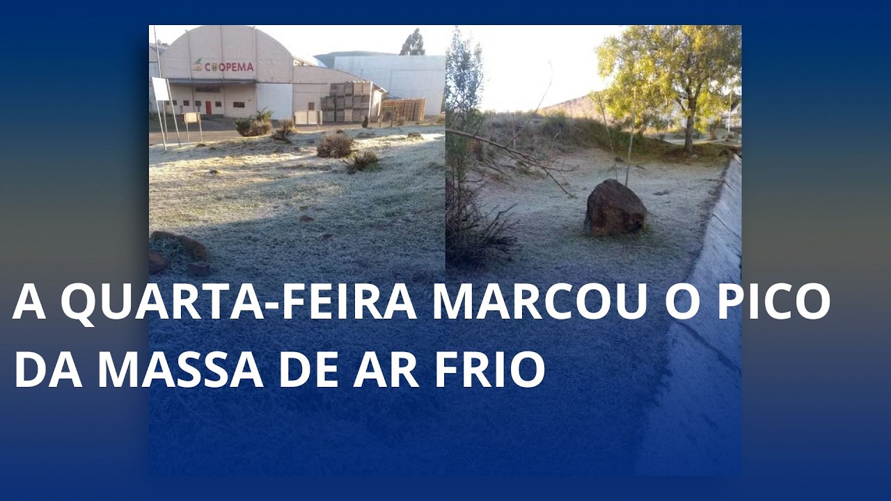 A quarta-feira marcou o pico da massa de ar frio