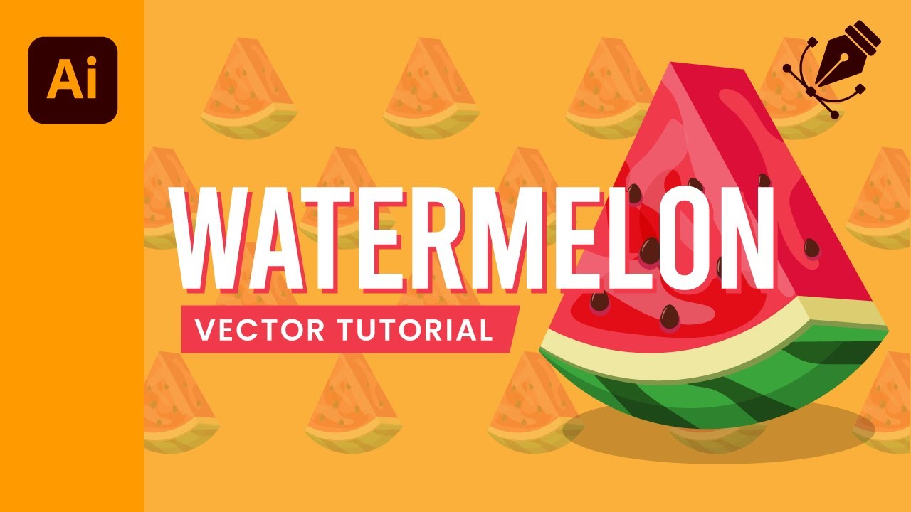 How to create Watermelon Vector Illustration in adobe illustrator | Design tutorial