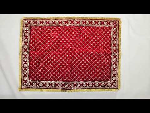 Puja Seating Cloth Mat Pooja Aasan in Red Velvet Cloth video