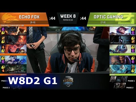 Echo Fox vs OpTic Gaming | Week 8 Day 2 S8 NA LCS Summer 2018 | FOX vs OPT W8D2