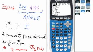 Convert from Degrees to Radians TI 84 Calculator