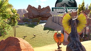 JWE3 Let's do our best to complete the Dilophosaurus breeding area! There's a waterfall, a cave, ...