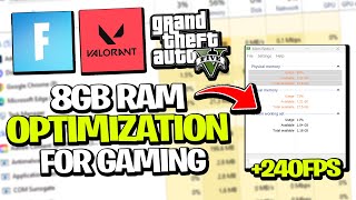 I Optimized 8GB RAM to Get Maximum Performance For GAMING! - Optimize 8GB RAM