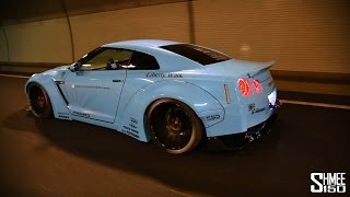 Liberty Walk Sky Blue Godzilla GT-R R35 w/ Armytrix Performance Exhaust - Tunnel Blasts