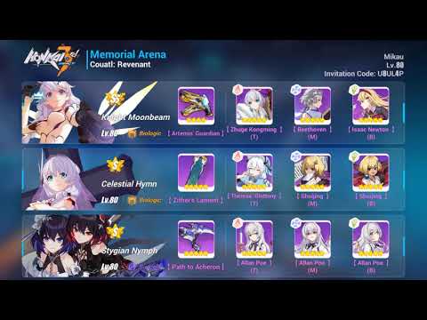 Honkai Impact 3rd Master Memorial Arena - Couatl:Revenant - Benares - HOMU Emperor - Gameplay