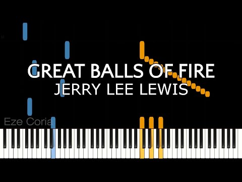Piano Tutorial (Synthesia) de "Great Balls Of Fire" | Jerry Lee Lewis ~ SHEET MUSIC AVAILABLE