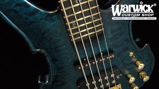 Video thumbnail for Warwick Custom Shop Masterbuilt - Vampyre NT 5-String - Deep Cerulean Transparent Satin Finish #3411 by Framus & Warwick