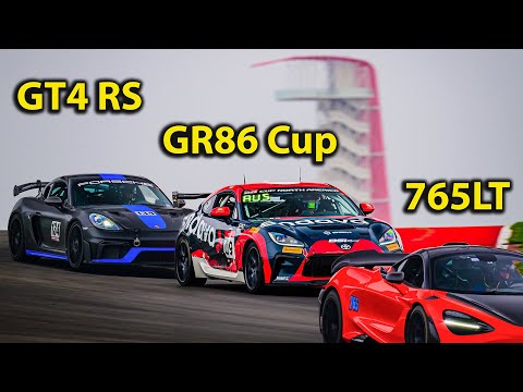 GT4 RS Chases Toyota GR86 Cup & McLaren 765LT | The speed difference might surprise you!