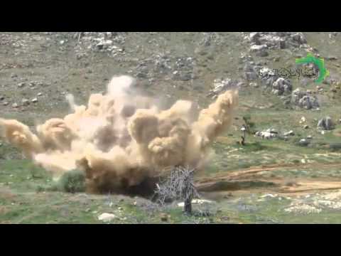 تفجير عربة تابعة لقوات النظام من قبل كتائب حمزة بن عبد المطلب في الزبداني في ريف دمشق