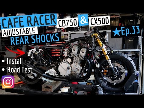 Cafe Racer Rear Shocks Honda CB750 & CX500 Installation and Road Test Video