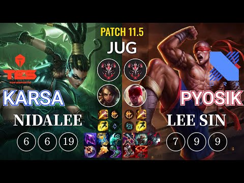 TES Karsa Nidalee vs DRX Pyosik Lee Sin Jungle - KR Patch 11.5