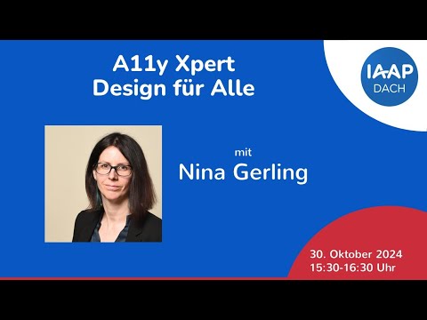 IAAP D A CH Online Seminar A11y Xpert  Design für Alle
