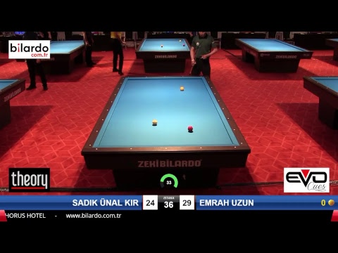 SADIK ÜNAL KIR & EMRAH UZUN Bilardo Maçı - 2018 ERKEKLER 2.ETAP-6.Ön Eleme