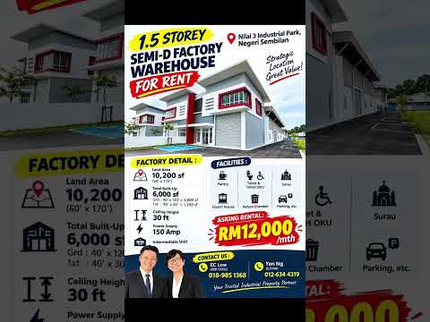 Semi-D Factory for Rent in Kawasan Perindustrian Nilai (Nilai) - EC Low - PropertyGuru.com.my