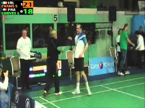 Irish Open 2012 Mens Singles Final Scott Evans (IRE) v Lucas Corvee (FRA) winning point