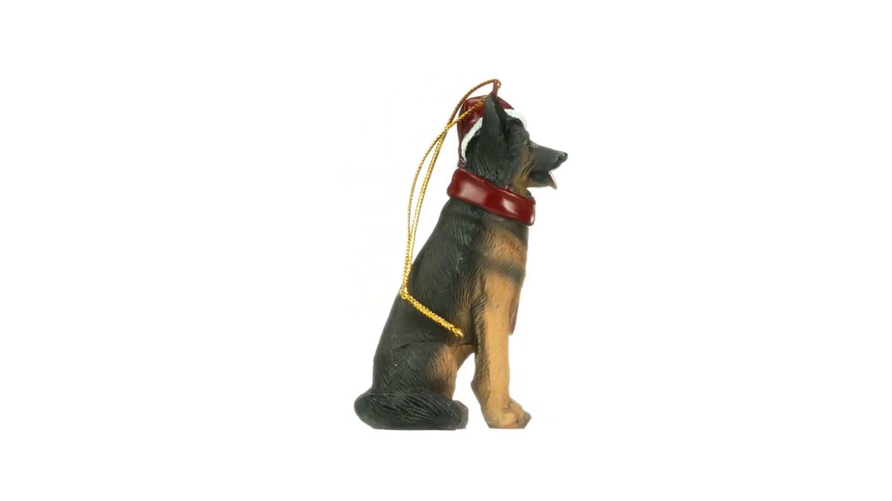 German Shepherd Holiday Dog Ornament Pet Decoration Video