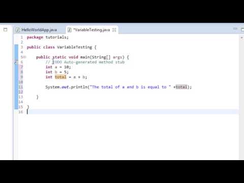 Java Tutorial 3 Intro To Variables