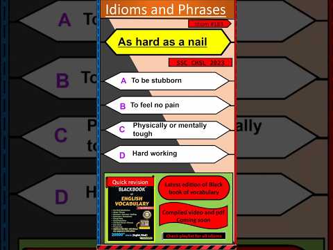 Idioms and phrases | As hard as nail | Black book of English vocabulary |