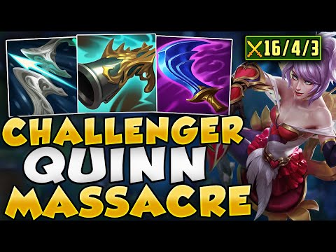RANK 1 QUINN ABSOLUTE MASSACRE AGAINST CHALLENGER PLAYERS (SO MUCH DAMAGE) - League of Legends