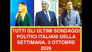TUTTI GLI ULTIMI SONDAGGI POLITICI DELLA SETTIMANA. 3 OTTOBRE 2026